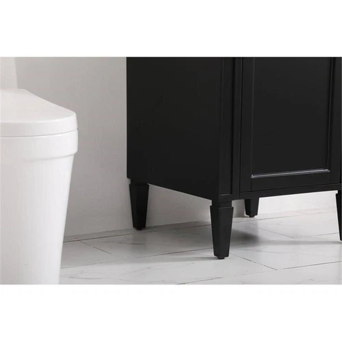 Elegant Decor Park Avenue 21" Metal MDF Marble Single Bathroom Vanity in Black - Picture 5 of 8