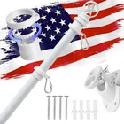 House Flag white pole rod stick w/H Star Style 7' ft Long For flag size 3' 4' 5'