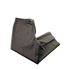 NEW Zanella Men's Todd 100% Wool Flat Front Dress Pants Brown • Italy • 40x27