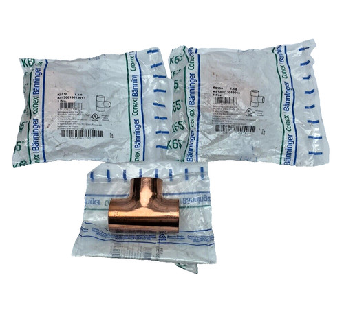 Lot OF 3, Conex Banninger, K5130 1.5/8" Refrigerant Copper Tee Fitting