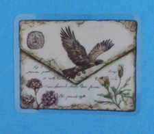 Beautiful Floral Bird Envelope Transparent Sticker 1.58" x 2" (W)