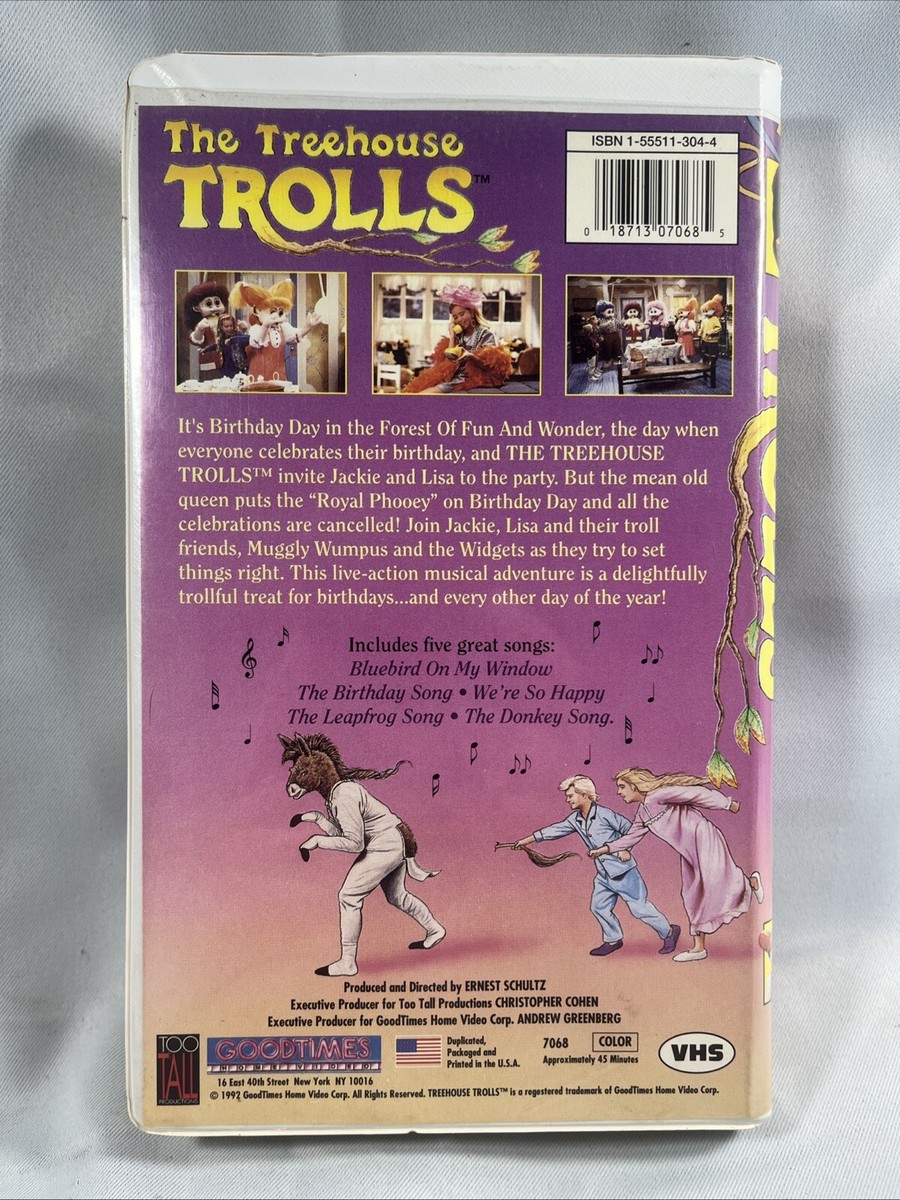 Treehouse Trolls Birthday Day (1992 Clamshell VHS) Vtg 90's Live