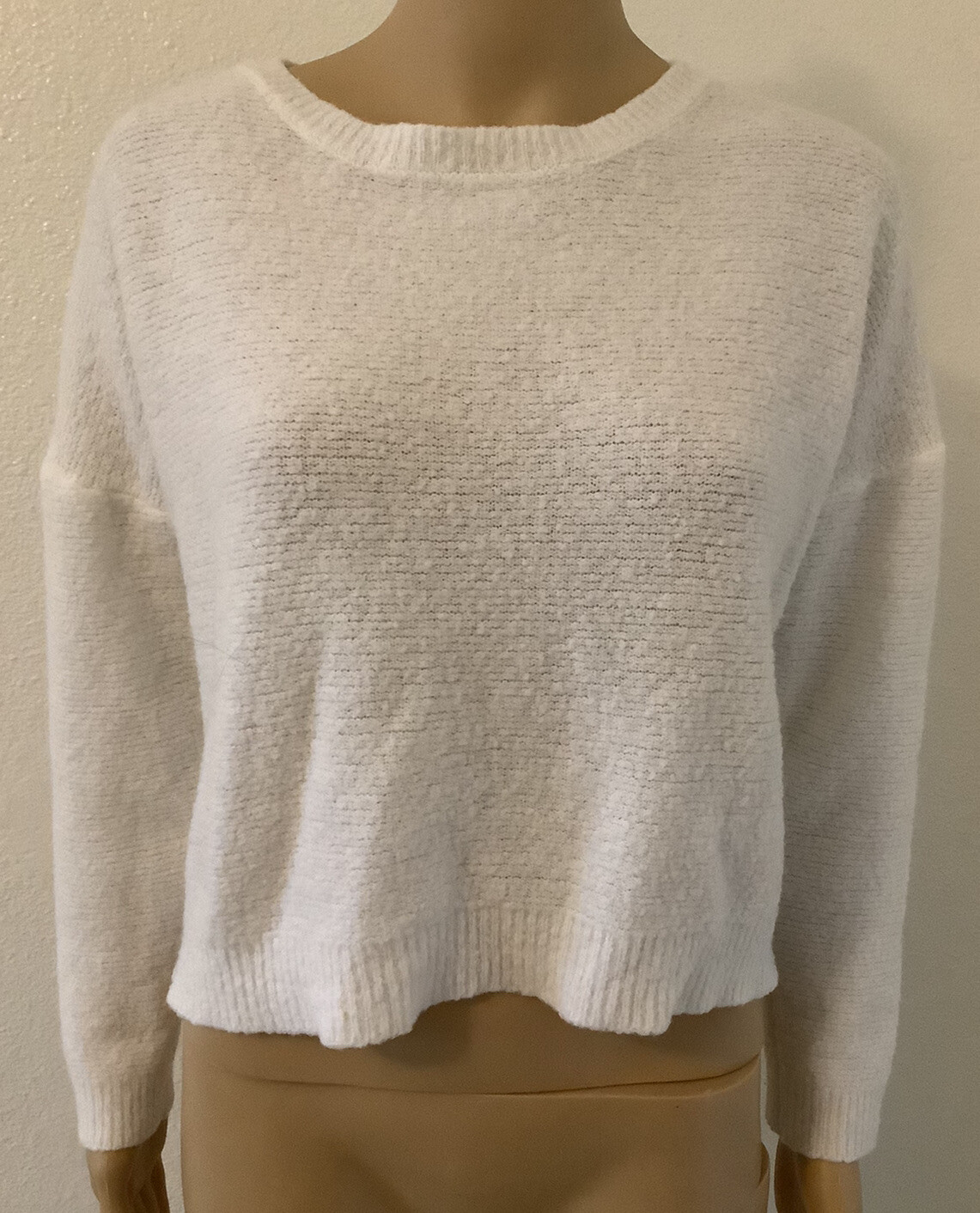 Crop Top Sz Small Forever 21 Junior  Women’s Knitted Long Sleeve Open Back-image