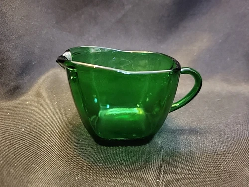 Vintage Anchor Hocking Forest Green Charm Creamer Glass