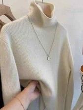 Autumn Winter Turtleneck 100 Pure Cashmere Sweater Women Jumper Shirt