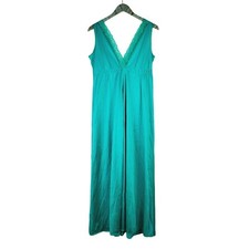 Vtg Miss Elaine Antron Nylon Full Length Nightgown Sz S