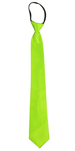 Plain "Neon Lime" Polyester Men's 2 or 3 inch Woven Pre-tied Zipper Necktie - 第 1/1 張圖片