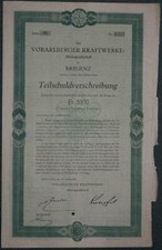 Vorarlberger Kraftwerke-Aktiengesellschaft Serie 64 5% Anleihe 1000 CHF 1930