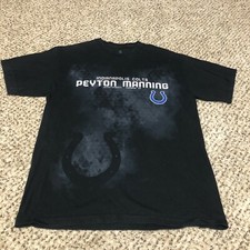 NICE NFL Apparel Indianapolis Colts Peyton Manning #18 Spellout Black T-Shirt L