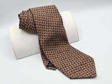 Luciano Barbera Tie 100% Silk Green Red Yellow Foulard Teardrop Paisley Italy