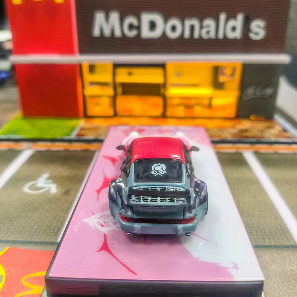 PORSCHE RWB 964 AKIBA ANIME LIVERY 1/64 DIECAST CAR MODEL BY FLAME MODELS - Image 3 of 4