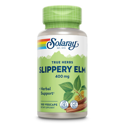 Solaray Slippery Elm Bark 400mg | Non-GMO & Lab Verified | 100 VegCaps
