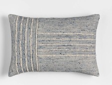 CRATE BARREL Bozeman Wool Blend 24"x16" Deep Indigo Throw Pillow Cover NEW