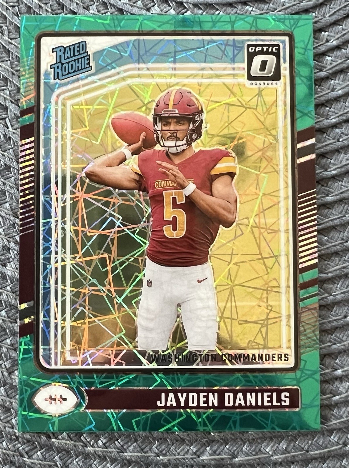2024 Panini Donruss Optic - Rated Rookie Jayden Daniels #248 Teal Velocity Prizm