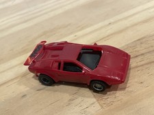 TYCO LAMBORGHINI Slot Car SOLID RED NO painted accents - Use Shape Some Wear