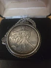 Vintage 1996 American Silver Eagle Coin Pendant_Necklace
