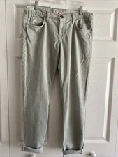 Current Elliott Womens 29 The Roller Wrought Iron Hooolum Jean Light Gray Roll