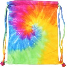 Colortone Tie Dye Drawstring Backpack, Lightweight Gym Bag for Women and Men,...