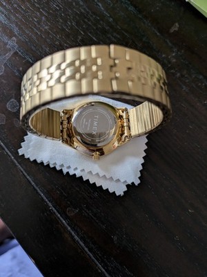 Timex Women's Quartz Analog Watch Pave Gold Expansion Band 16mm New Battery