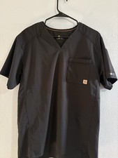 Carhartt Force Men's Black Scrub Top Size M Short Sleeve V-Neck