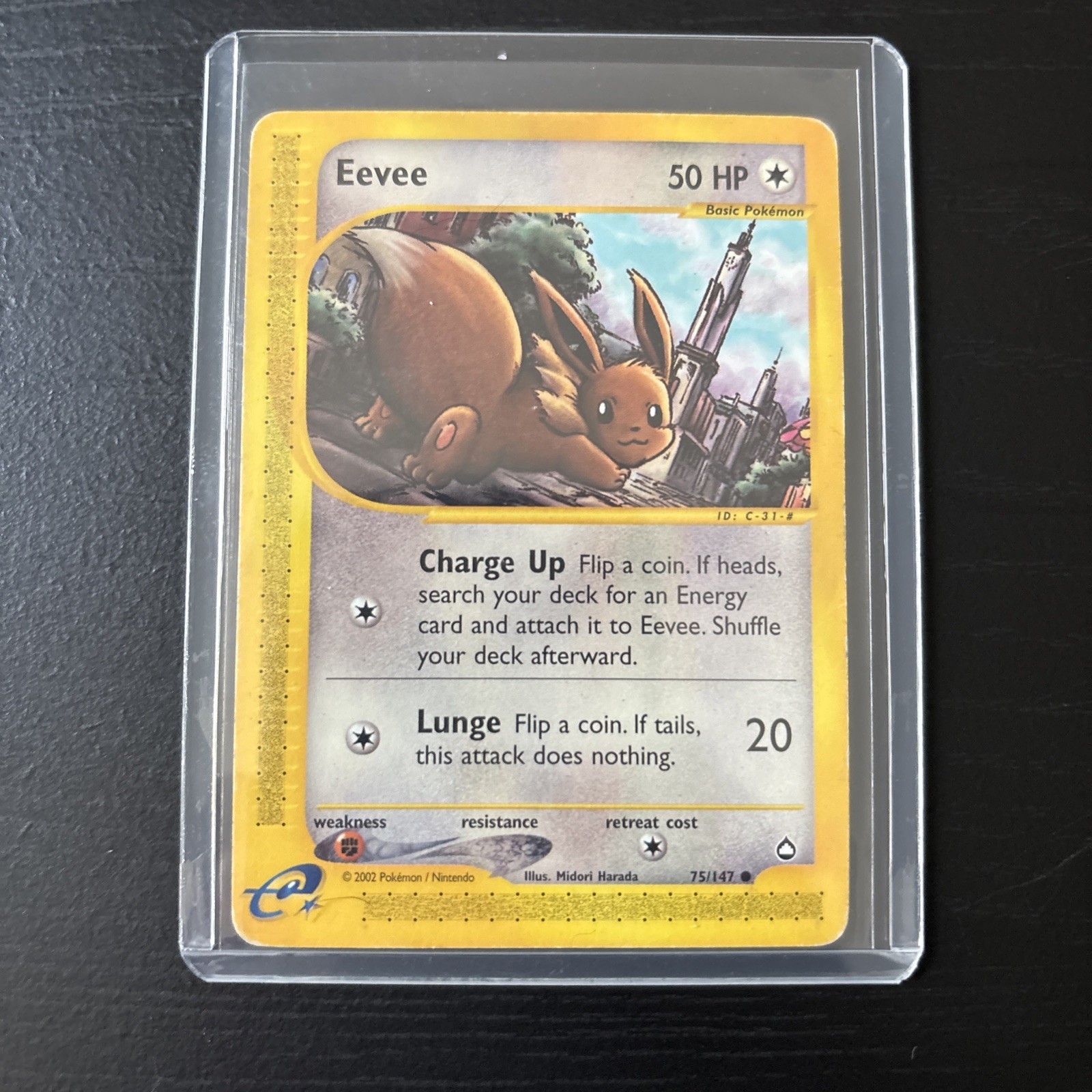 Eevee 75/147 2002 Aquapolis Pokemon Card TCG Vintage WOTC Nintendo Common - Nm
