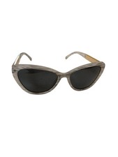 Prive Revaux Hepburn 2.0 Cateye Sunglasses White Grey Marble/Polarized Grey