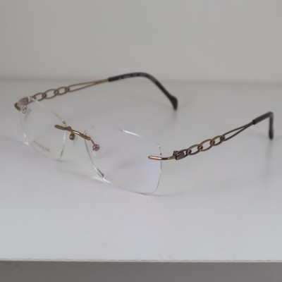 Stepper SI-96919 F012 Brown Rimless Titanium Eyeglasses Frames 52-16-135mm