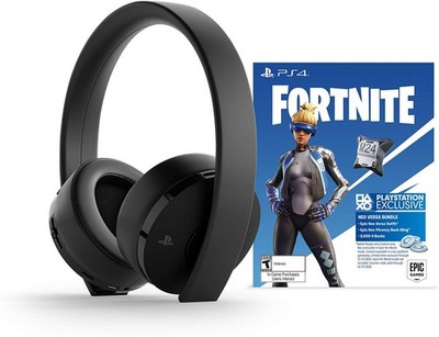 Sony Playstation Gold Wireless Stereo Headset Fortnite Neo Versa Bundle