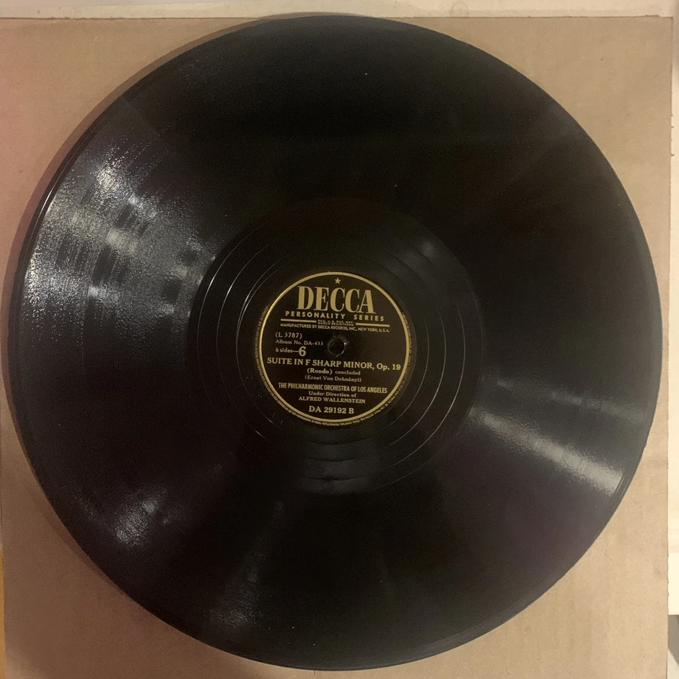 Alfred Wallenstein, 78 rpm Album(3), V+, Suite In F Sharp Minor, DA-433 - Imagem 4 de 4