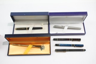 Waterman Fountain Pens Writing Including Vintage Hemisphere Laureat Boxed