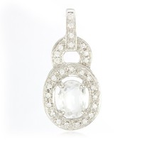 Cavill Turmalin AnhäNger 0,57Ct Oval Silber Schmuck Zirkon Platin