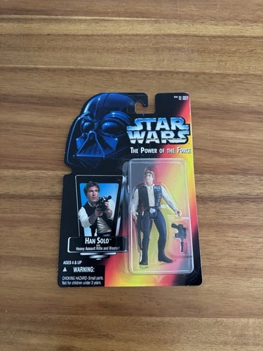 Star Wars POTF2 Han Solo Kenner 1995 Red Card MOC Heavy Assault Rifle Blaster