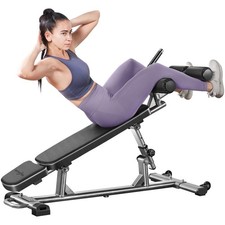 Professional Sit-Up Bench with 4 Adjustable Heights and Reverse Crunch Handle...