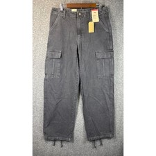 NWT Levis 94 Baggy Cargo Pants Mens 32x31 Washed Black Denim Skater Goth Travel