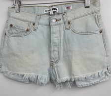 Levi s 501 Re/Done Denim Jean Cut Offs Button Up Shorts Sz 25 Redone