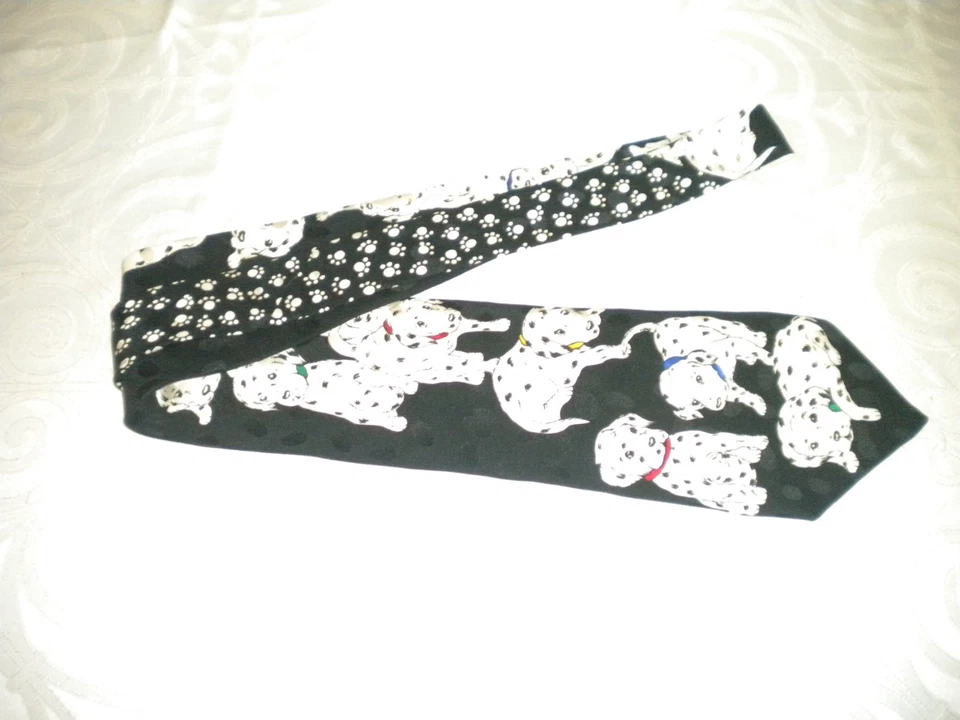 MEN'S 100% SILK NECKTIE BY ADDICTION HAND MADE IN HONG KONG DALMATIANS BOX*06 - Image 4 of 4