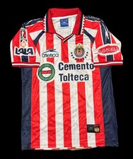 Chivas 2000-2001 Home Jersey Retro Liga MX Atletica Red White Navy Large