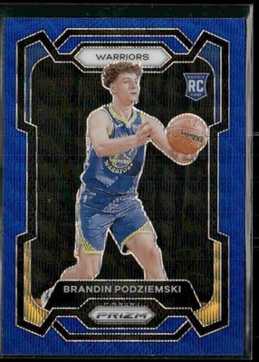 2023-24 Panini Prizm #147 Brandin Podziemski RC Prizms Blue Wave