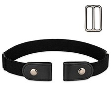 Buckle Stretch Belt for Women Men, Elastic Invisible for Jeans Pants Top
