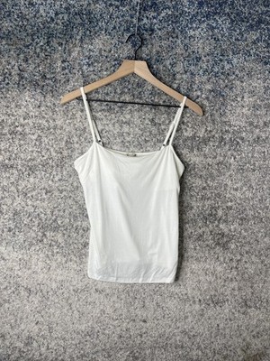 Sustainable Holly Tank Top Womens Medium White Adjustable Strap Basic Layering