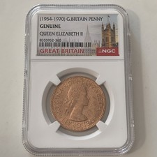 1967 Great Britain Penny NGC Genuine Queen Elizabeth II