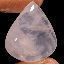 100% Natural Rose Quartz Pear Shape Cabochon Gemstone 33 Ct. 26X22X7 mm X-26440
