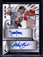 RANDY JOHNSON / JOHN KRUK 2023 Leaf Trinity Duos Black Dual Autograph Auto #2/5