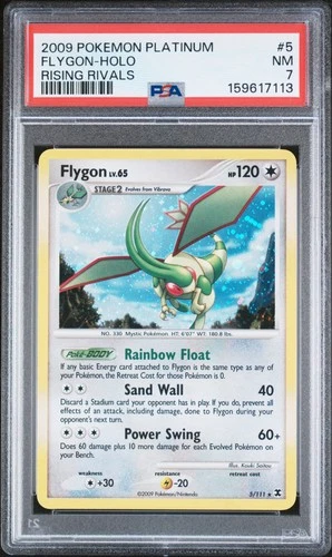 2009 POKEMON PLATINUM RISING RIVALS #5 FLYGON-HOLO PSA 7