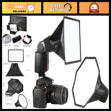 2 Pack Softbox Flash Diffuser Light - 8" Octagon 8"x6" Collapsible Softboxes f