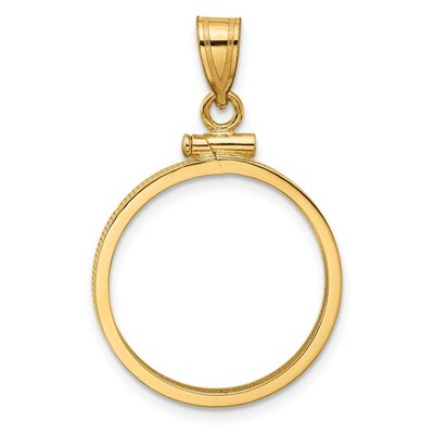 1/4 oz 10 $ Canadian Maple Leaf Coin Bezel 20mm Screw Top 10k Yellow Gold