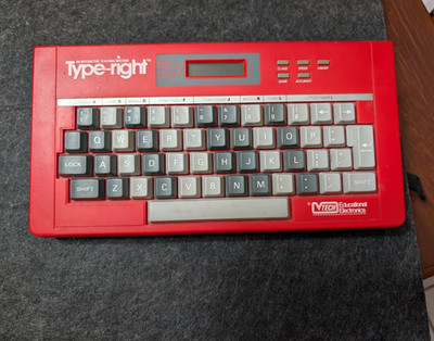 VTech Type-right Typing Learning System Keyboard Trainer Red w/ LCD Display
