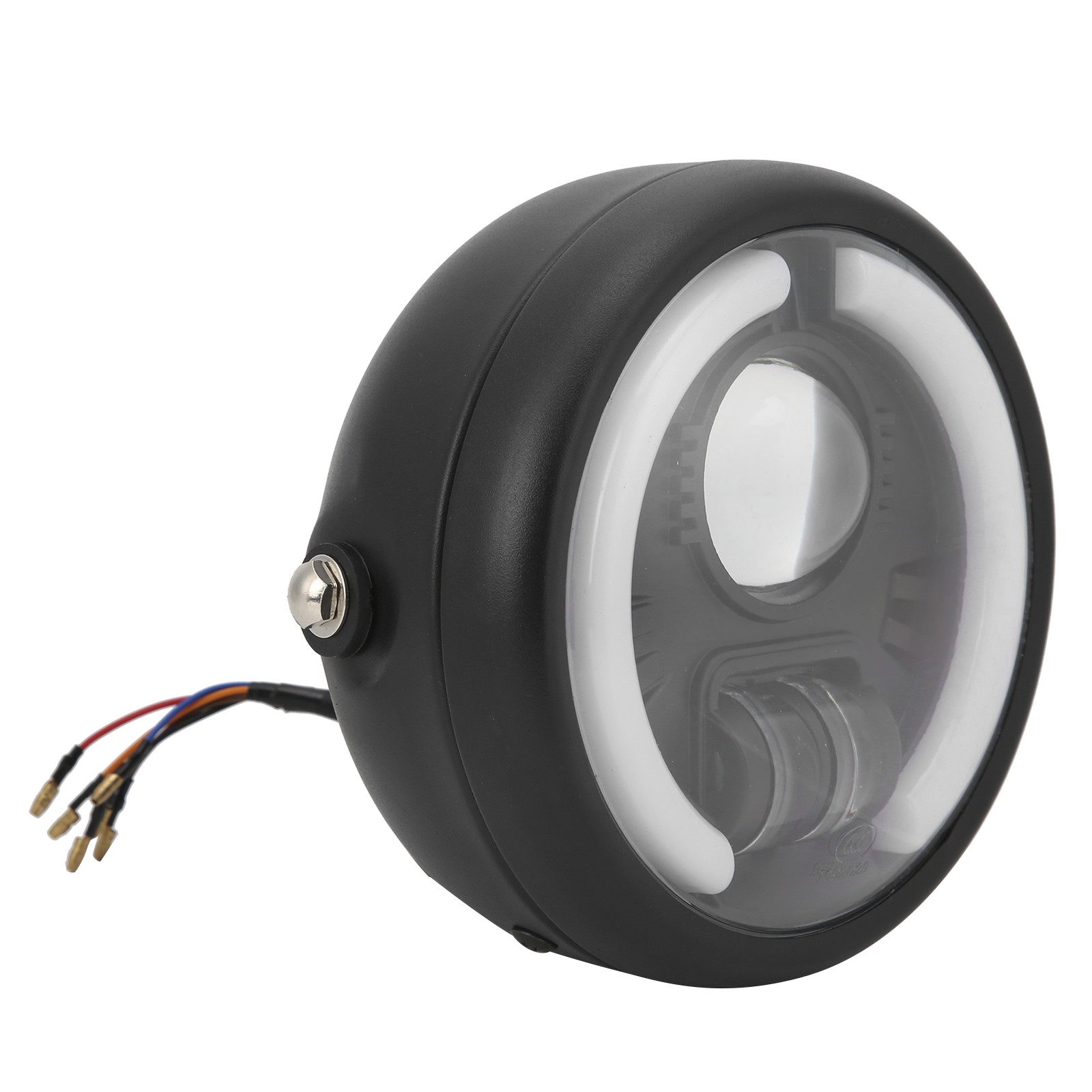 6in Motorcycle LED Headlight Vintage Angel Eyes Universal Replacement For