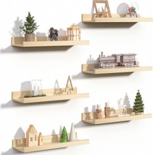 Floating Shelves for Wall, Wall Shelves for Decor Storage Set of 6, Wall Mounted
