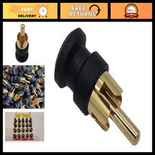 20 pcs Gold RCA SHORTING CAPS - Noise Stopper Gold Plated Cap Dust Protector RCA